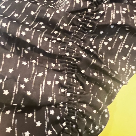 Joie Black Silk with Silver Stars. Size Large. - Picture 3 of 7